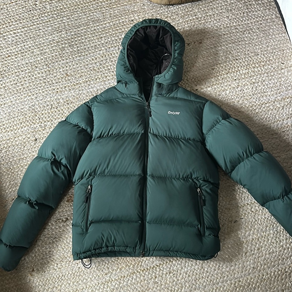 OnlyNY Nylon Puffer Jacket - Forest Green